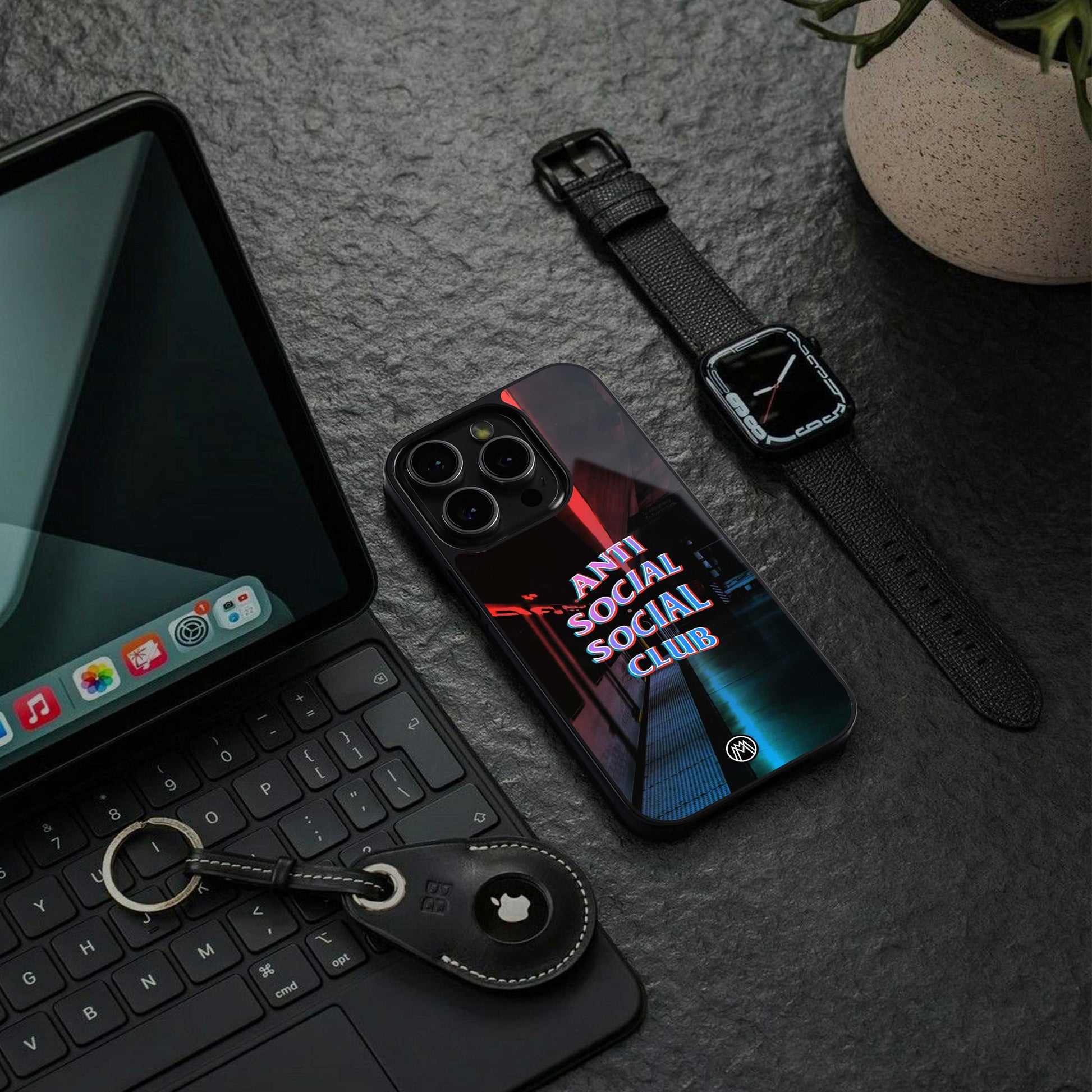 anti social social club back phone cover | glass case for samsung galaxy s24 ultra