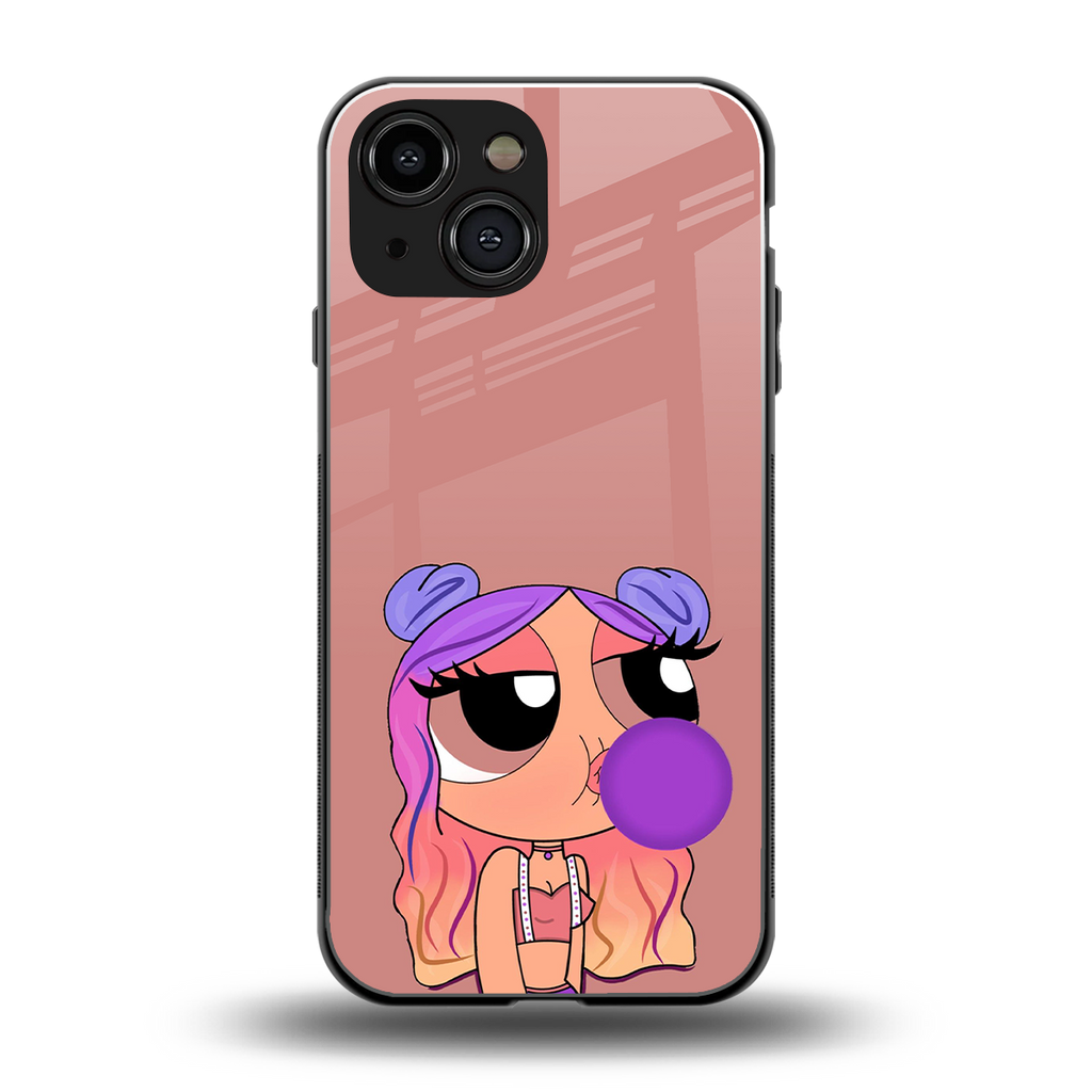 antique purple tote powerpuff girl back phone cover | glass case for iphone 13 mini