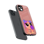 antique purple tote powerpuff girl back phone cover | glass case for iphone 14 plus