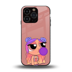 antique purple tote powerpuff girl back phone cover | glass case for iphone 15 pro