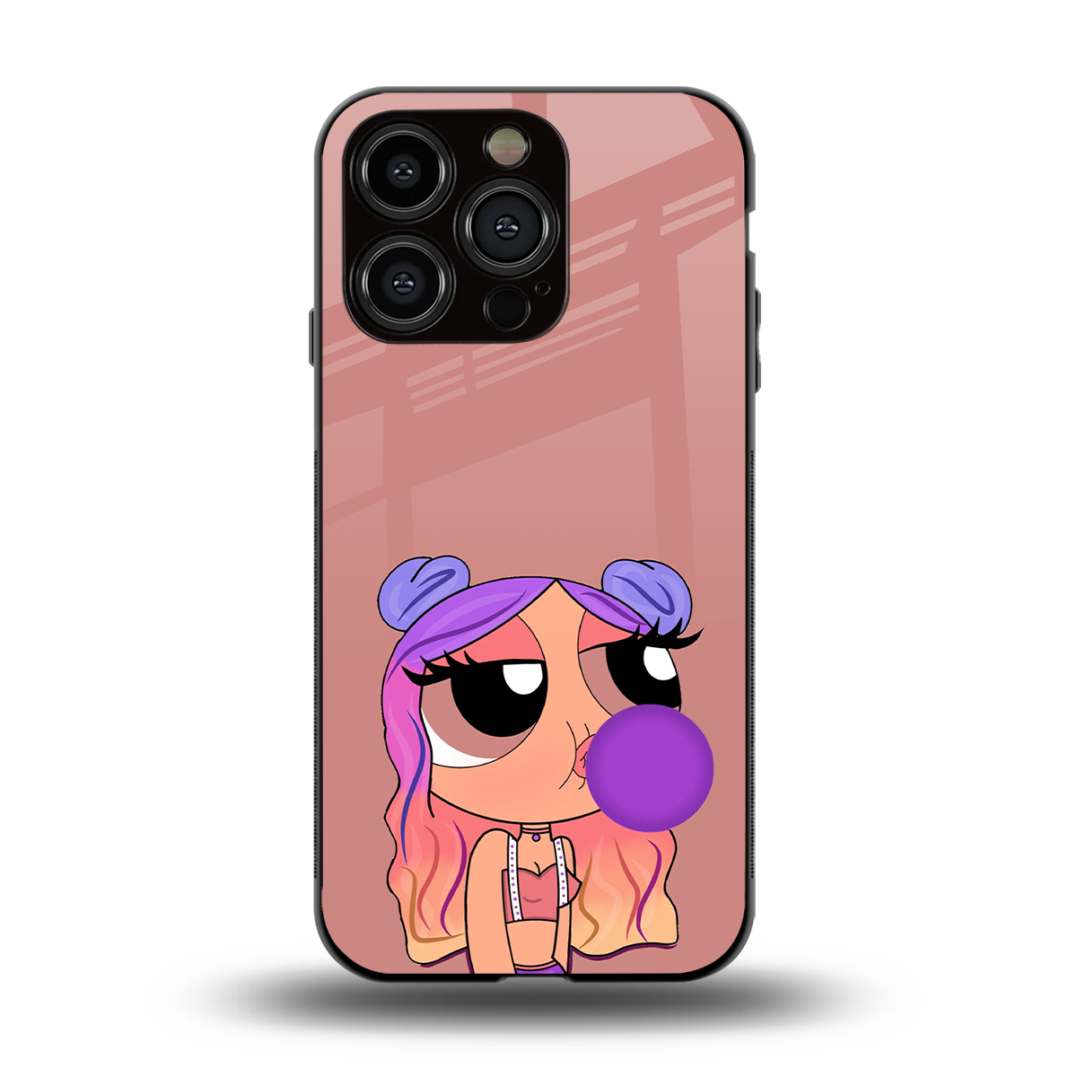 antique purple tote powerpuff girl back phone cover | glass case for iphone 15 pro