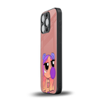 antique purple tote powerpuff girl back phone cover | glass case for iphone 15 pro