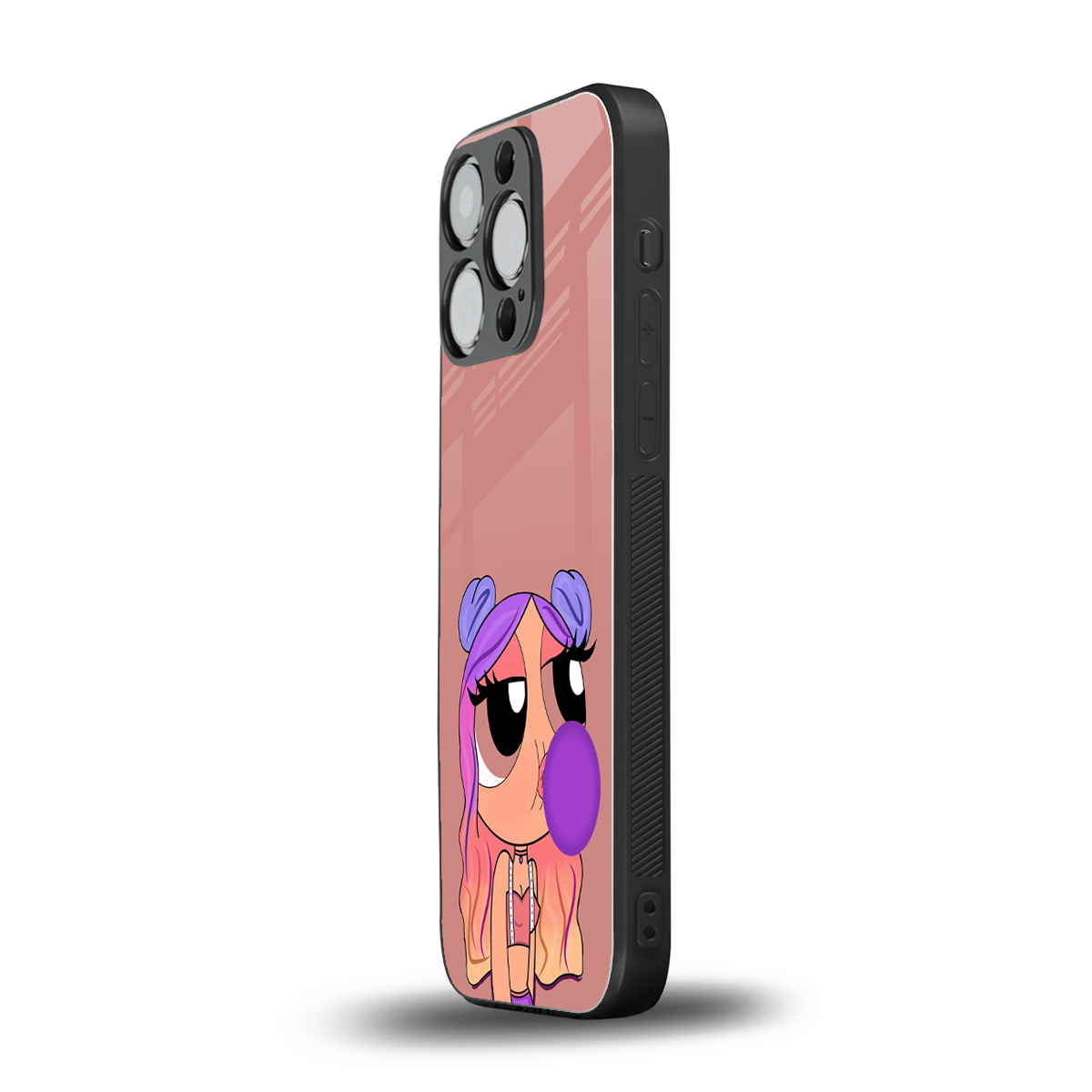 antique purple tote powerpuff girl back phone cover | glass case for iphone 15 pro