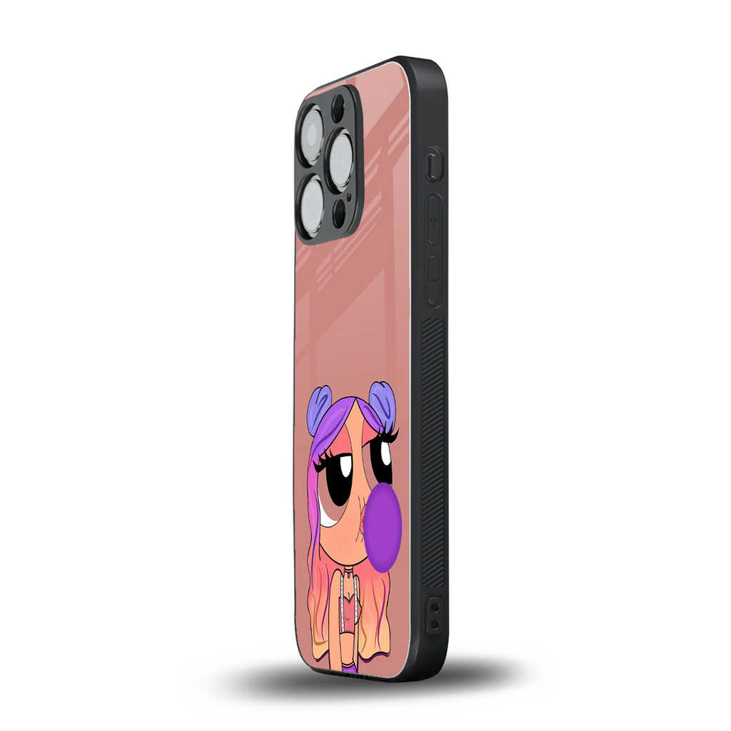 antique purple tote powerpuff girl back phone cover | glass case for iphone 14 pro