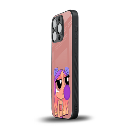 antique purple tote powerpuff girl back phone cover | glass case for iphone 14 pro