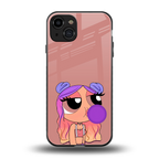 antique purple tote powerpuff girl back phone cover | glass case for iphone 15