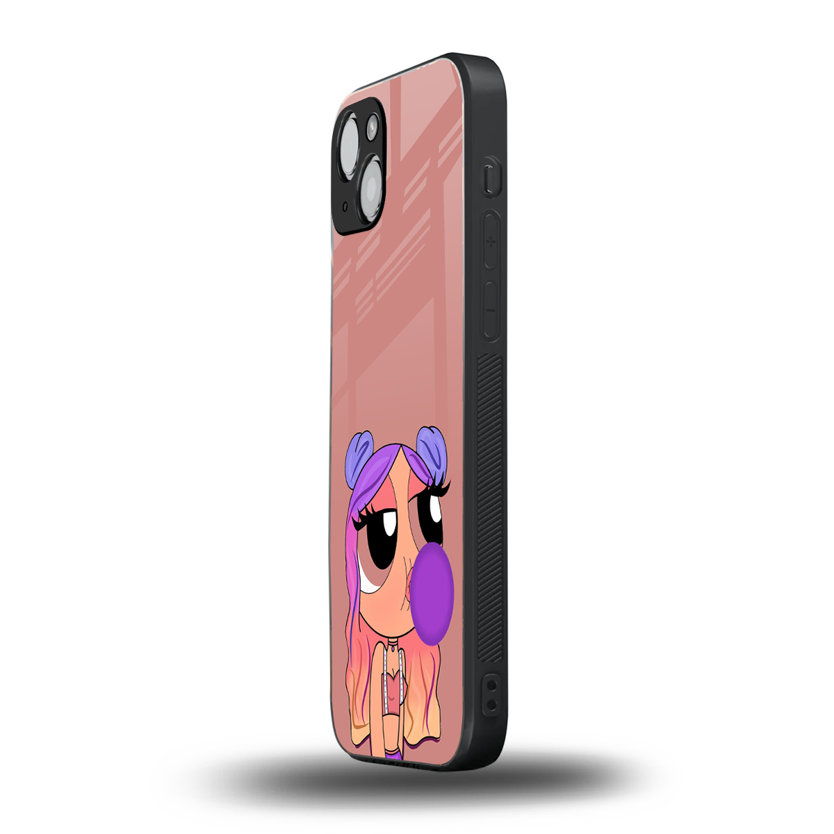 antique purple tote powerpuff girl back phone cover | glass case for iphone 15