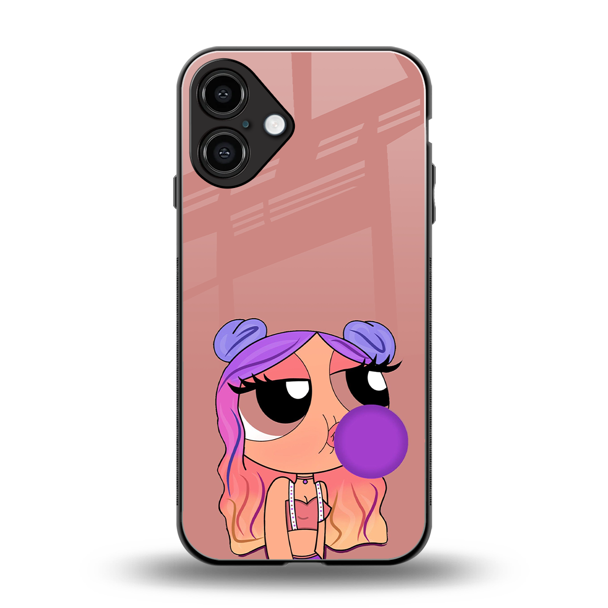 antique purple tote powerpuff girl back phone cover | glass case for iphone 16 plus