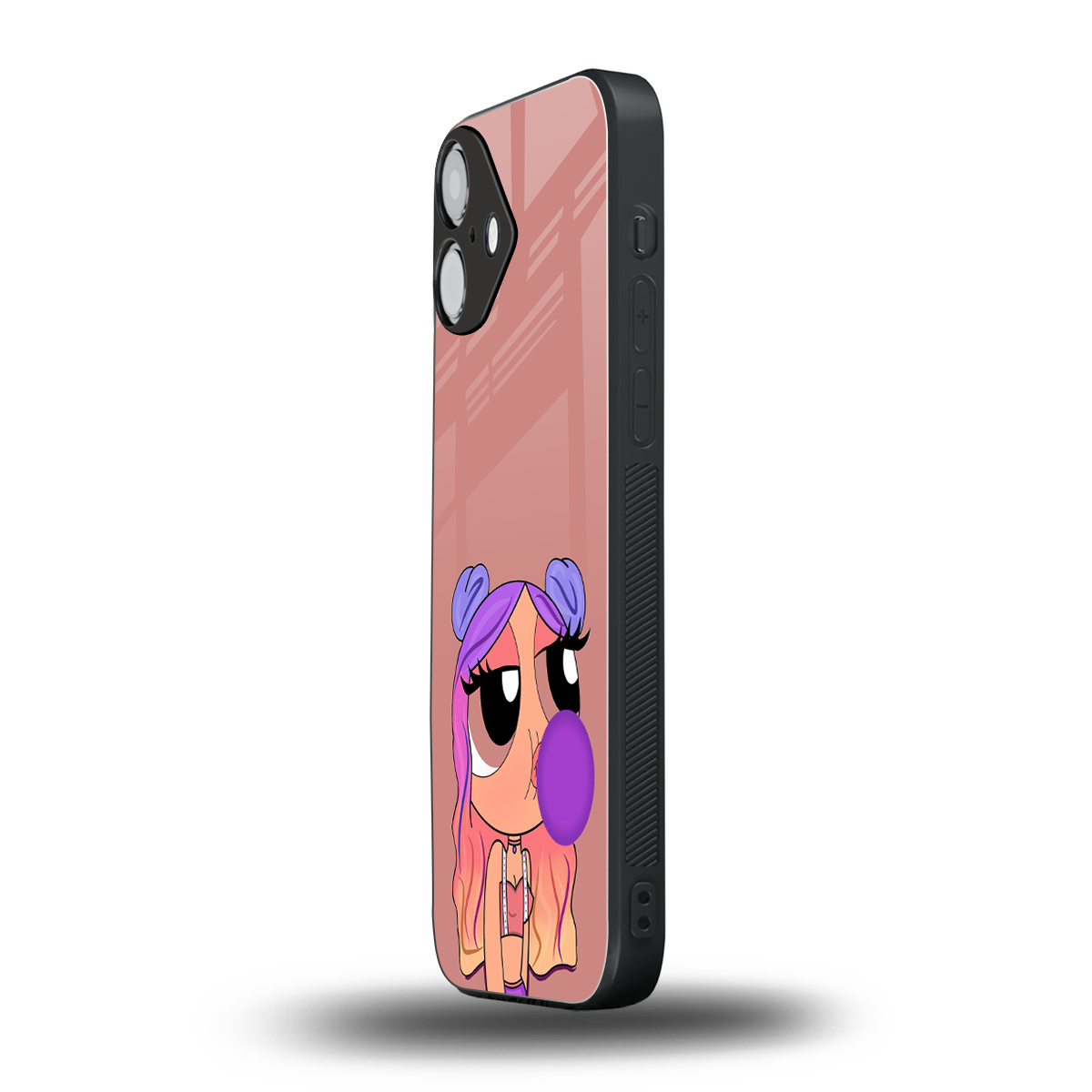 antique purple tote powerpuff girl back phone cover | glass case for iphone 16 plus