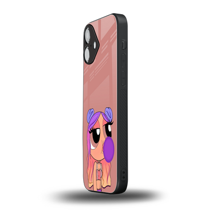 antique purple tote powerpuff girl back phone cover | glass case for iphone 16 plus
