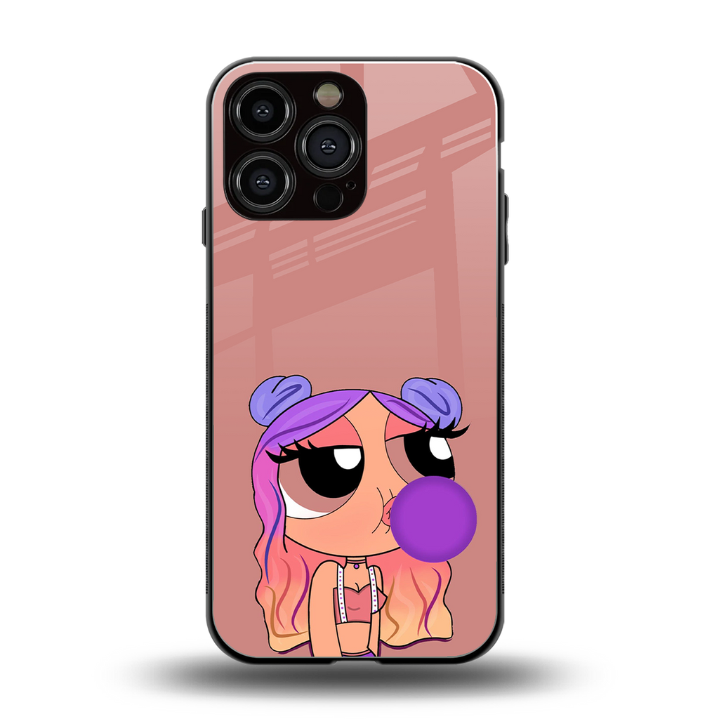 antique purple tote powerpuff girl back phone cover | glass case for iphone 16 pro max