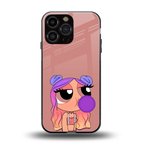 antique purple tote powerpuff girl back phone cover | glass case for iphone 16 pro max