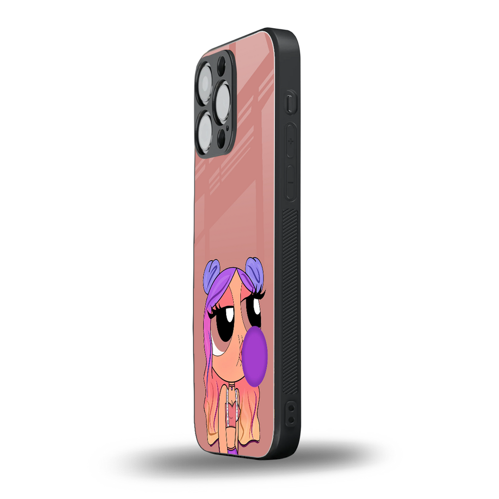 antique purple tote powerpuff girl back phone cover | glass case for iphone 16 pro max