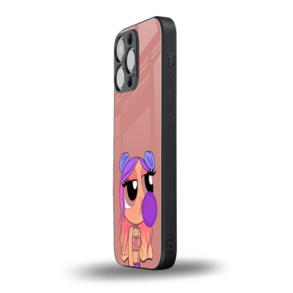 antique purple tote powerpuff girl back phone cover | glass case for iphone 16 pro max