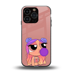 antique purple tote powerpuff girl back phone cover | glass case for iphone 16 pro