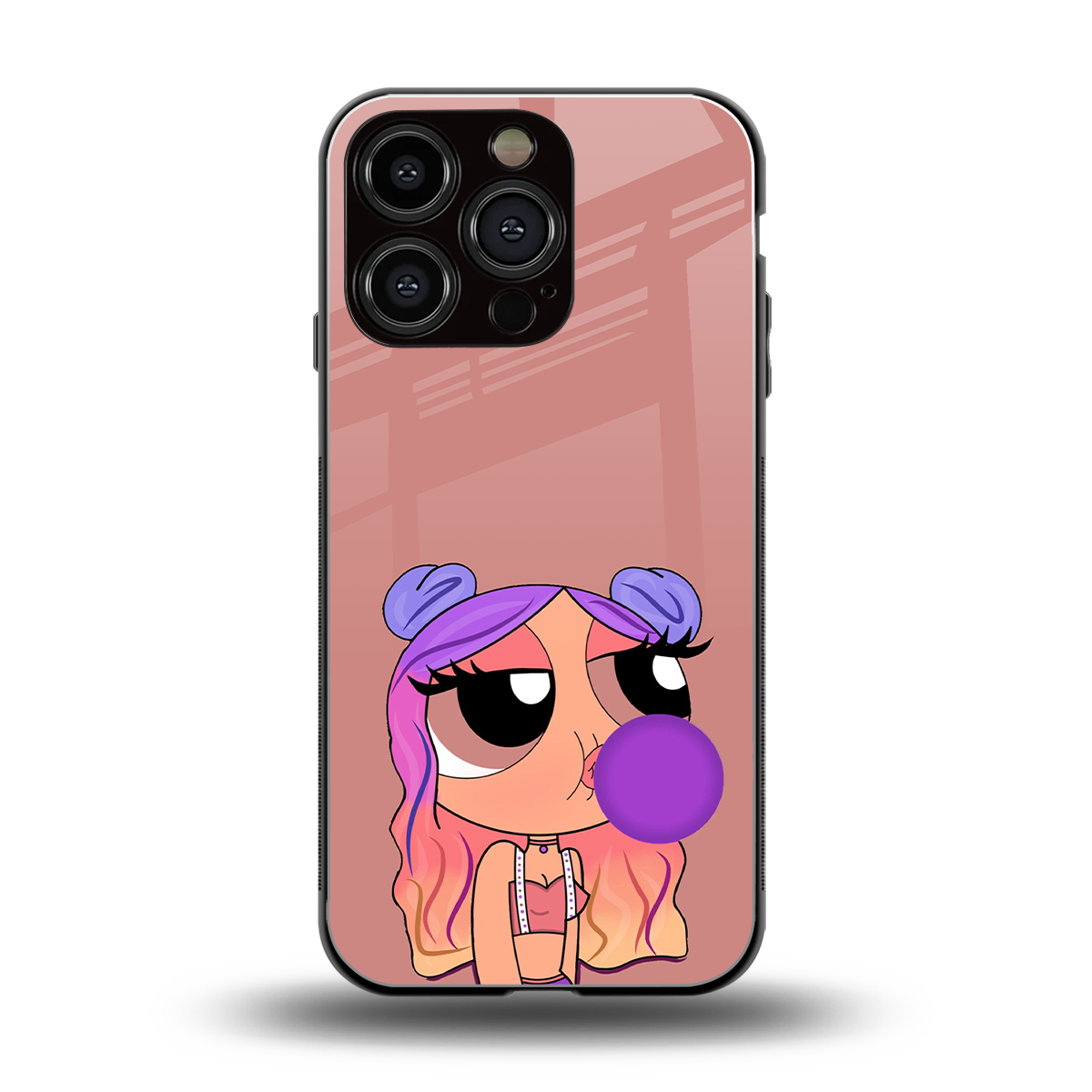 antique purple tote powerpuff girl back phone cover | glass case for iphone 16 pro