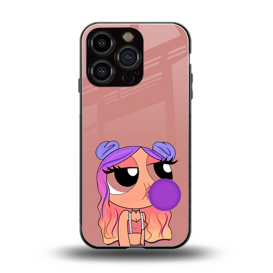 antique purple tote powerpuff girl back phone cover | glass case for iphone 16 pro