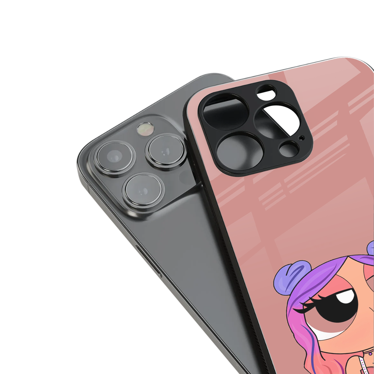 antique purple tote powerpuff girl back phone cover | glass case for iphone 15 pro