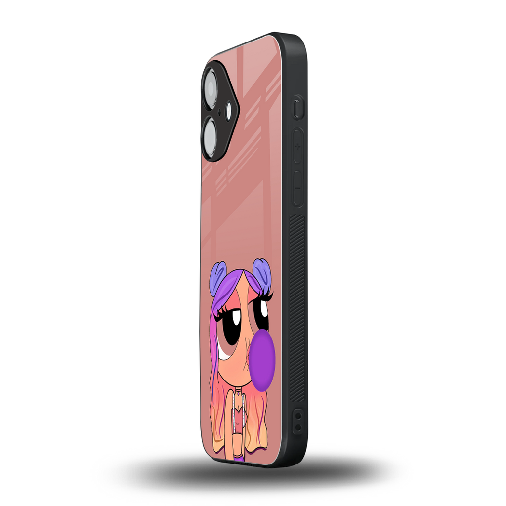 antique purple tote powerpuff girl back phone cover | glass case for iphone 16
