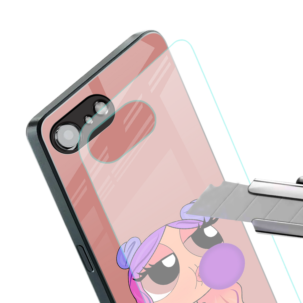 antique purple tote powerpuff girl back phone cover | glass case for iphone 16e