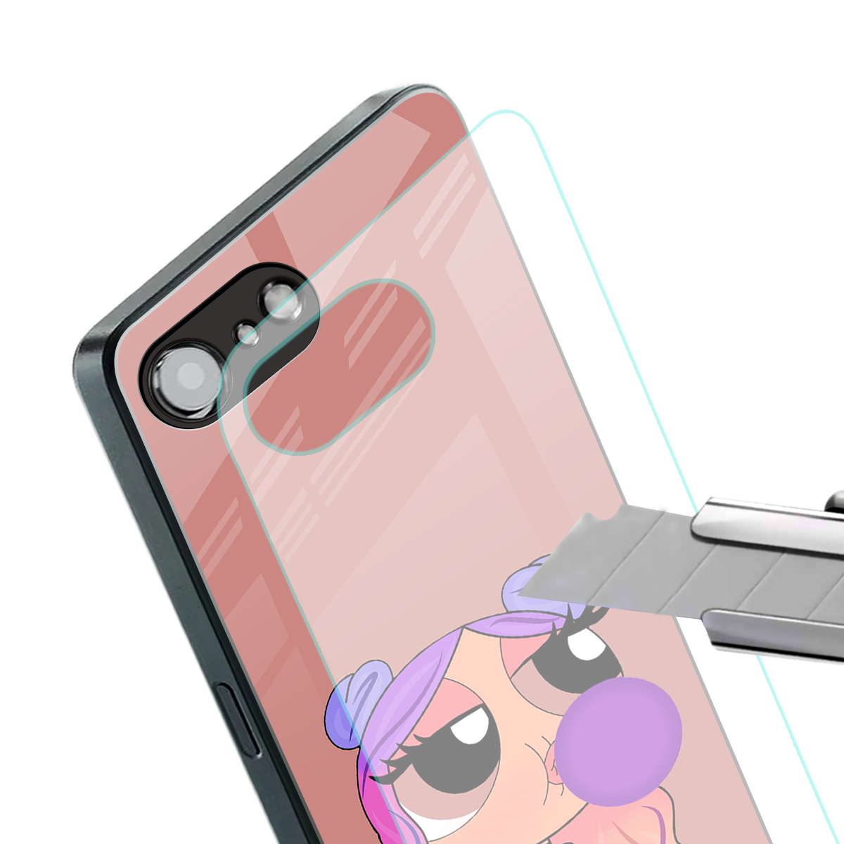 antique purple tote powerpuff girl back phone cover | glass case for iphone 16e