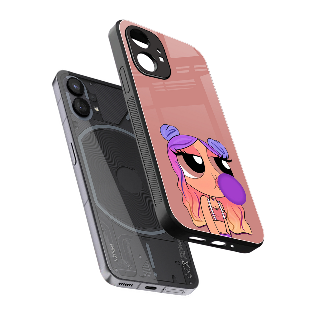antique purple tote powerpuff girl back phone cover | glass case for nothing phone 1