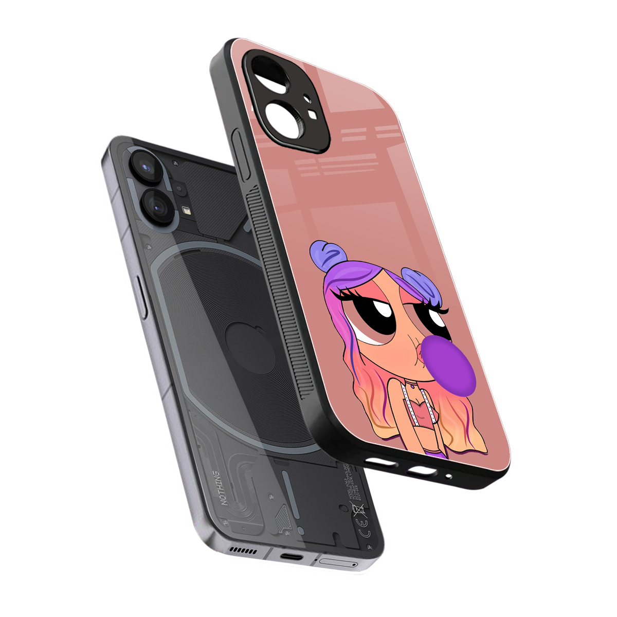 antique purple tote powerpuff girl back phone cover | glass case for nothing phone 1