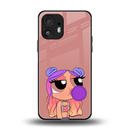 antique purple tote powerpuff girl back phone cover | glass case for nothing phone 2