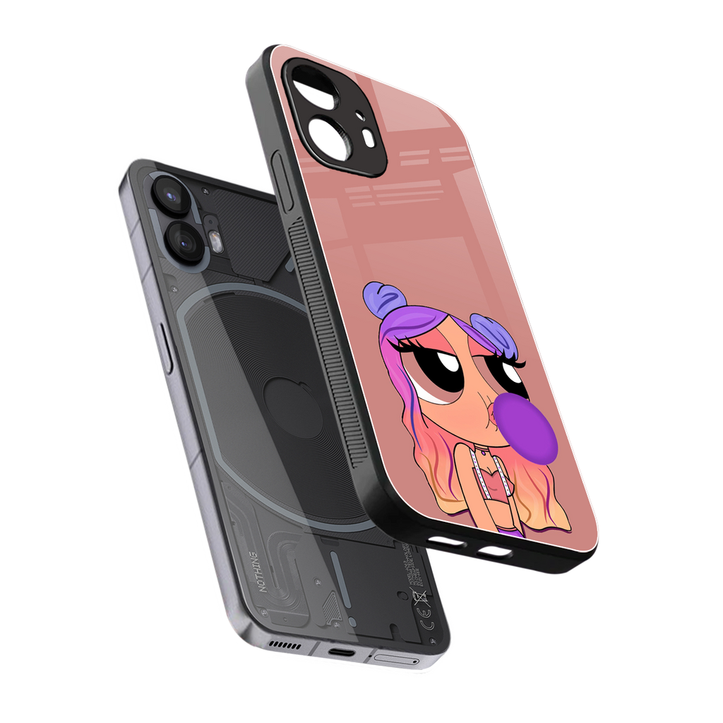 antique purple tote powerpuff girl back phone cover | glass case for nothing phone 2