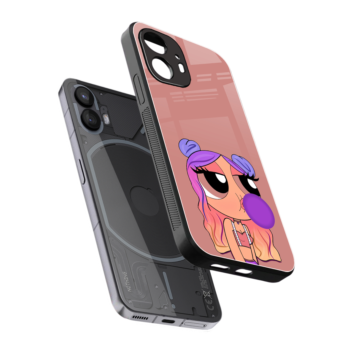 antique purple tote powerpuff girl back phone cover | glass case for nothing phone 2