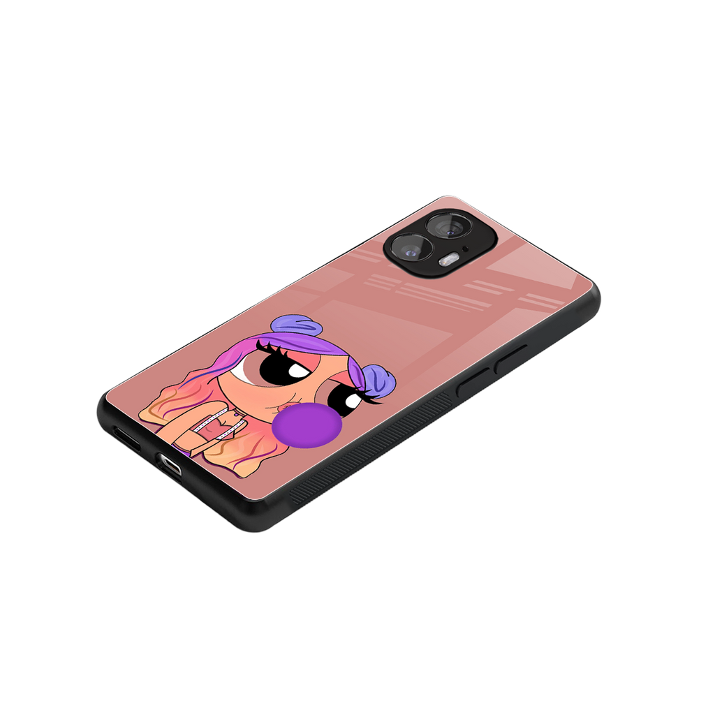 antique purple tote powerpuff girl back phone cover | glass case for nothing phone 2