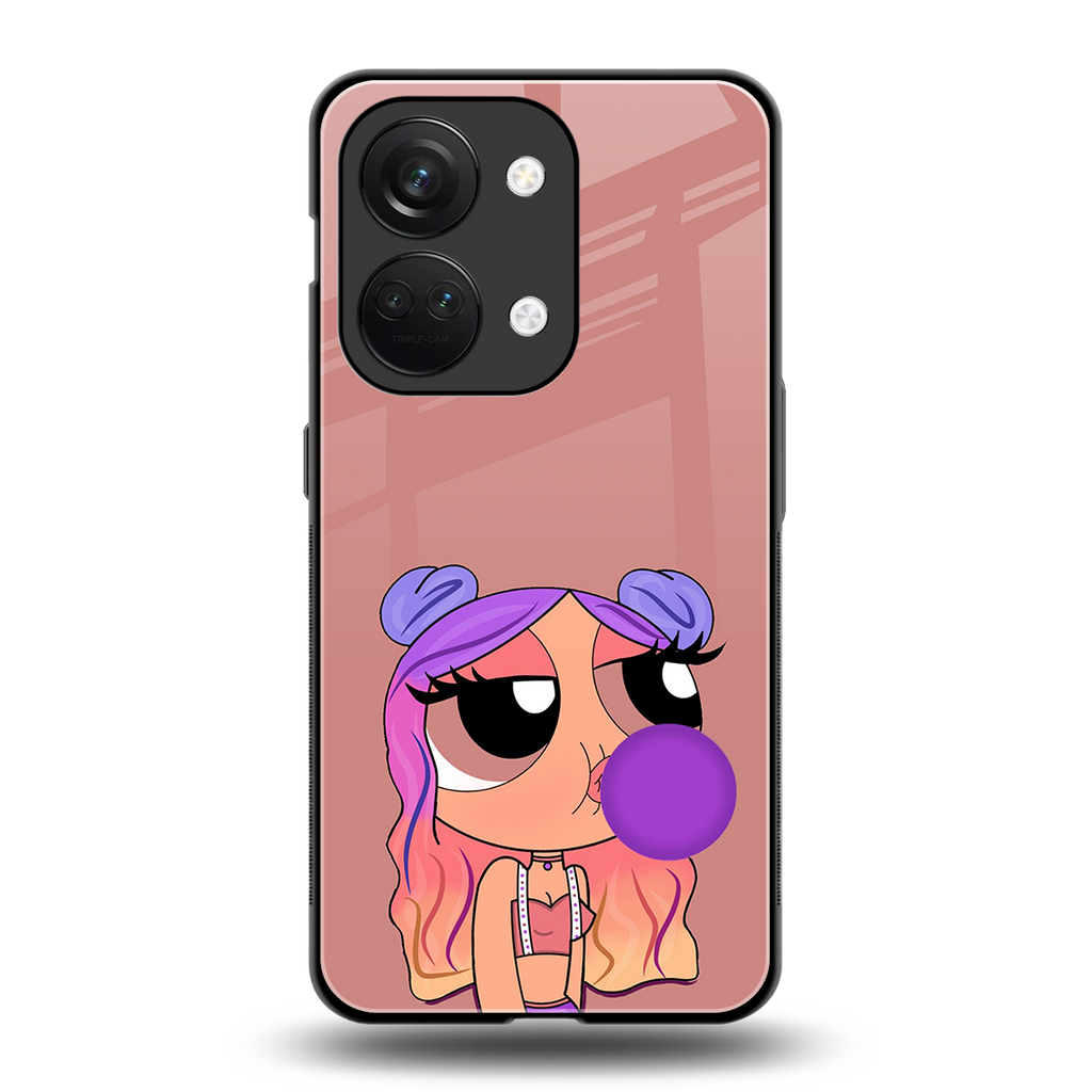 antique purple tote powerpuff girl back phone cover | glass case for oneplus nord 3