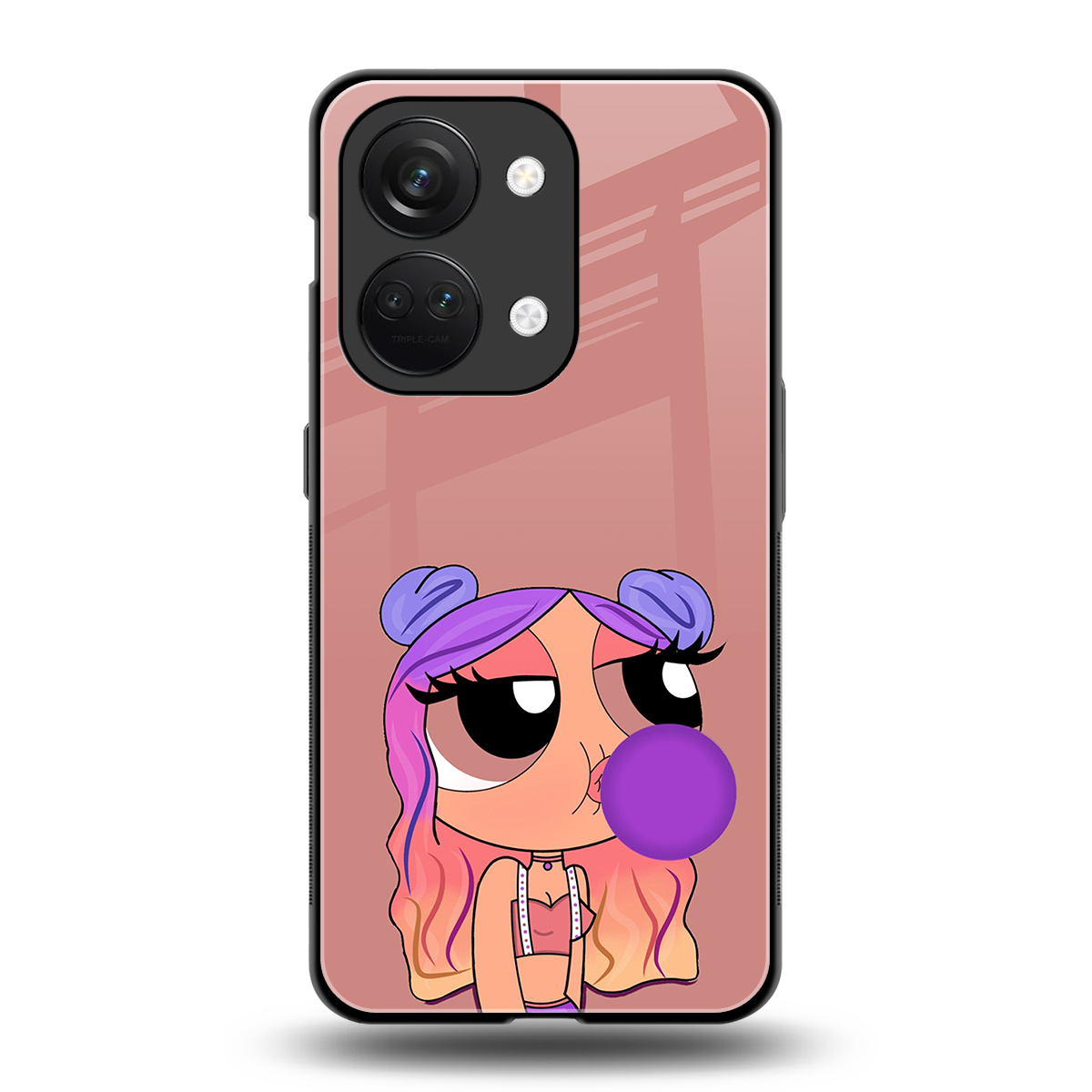 antique purple tote powerpuff girl back phone cover | glass case for oneplus nord 3