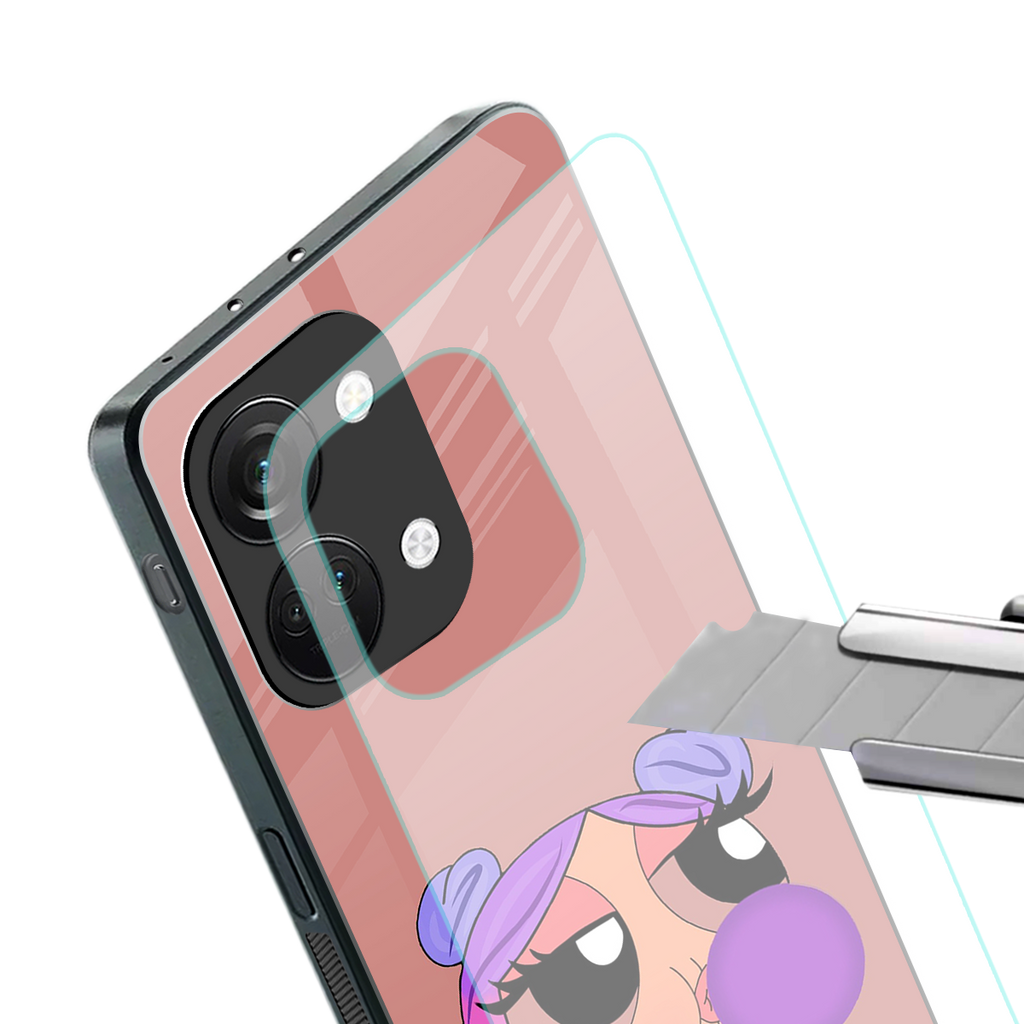antique purple tote powerpuff girl back phone cover | glass case for oneplus nord 3