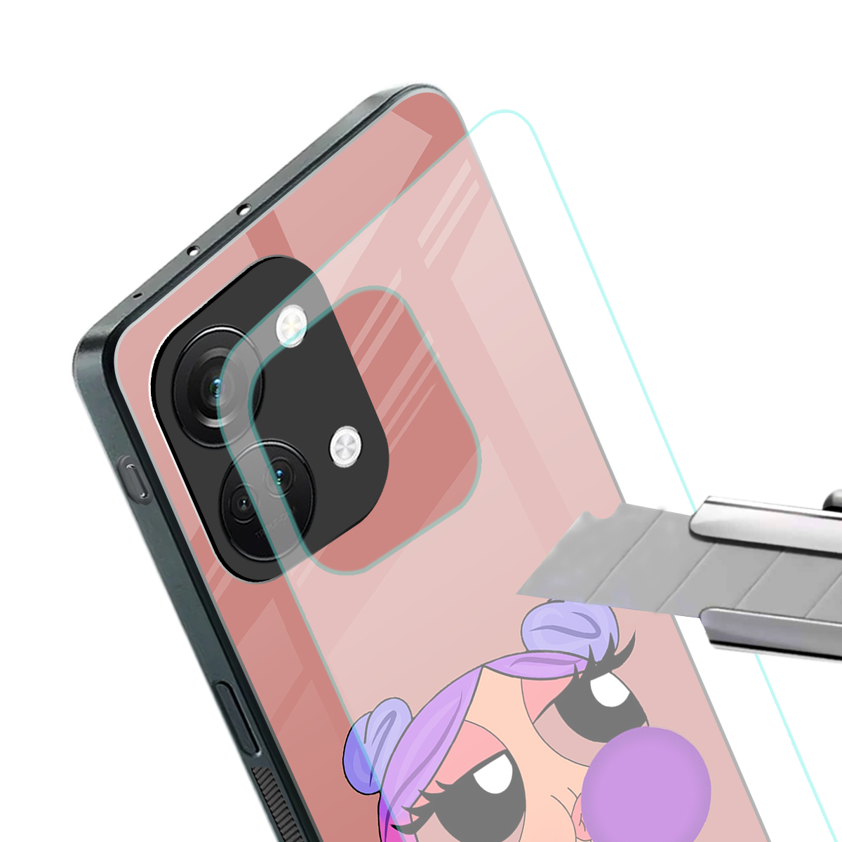 antique purple tote powerpuff girl back phone cover | glass case for oneplus nord 3