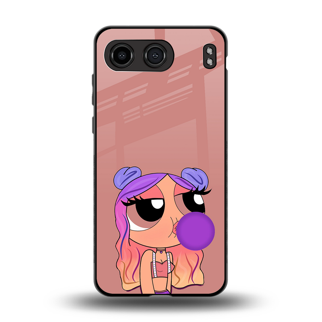 antique purple tote powerpuff girl back phone cover | glass case for oneplus nord 4