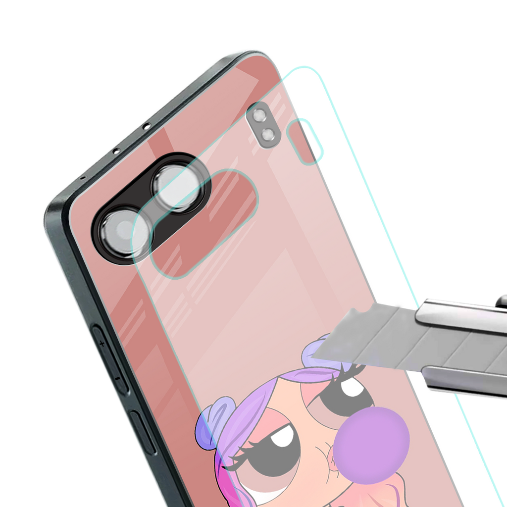 antique purple tote powerpuff girl back phone cover | glass case for oneplus nord 4