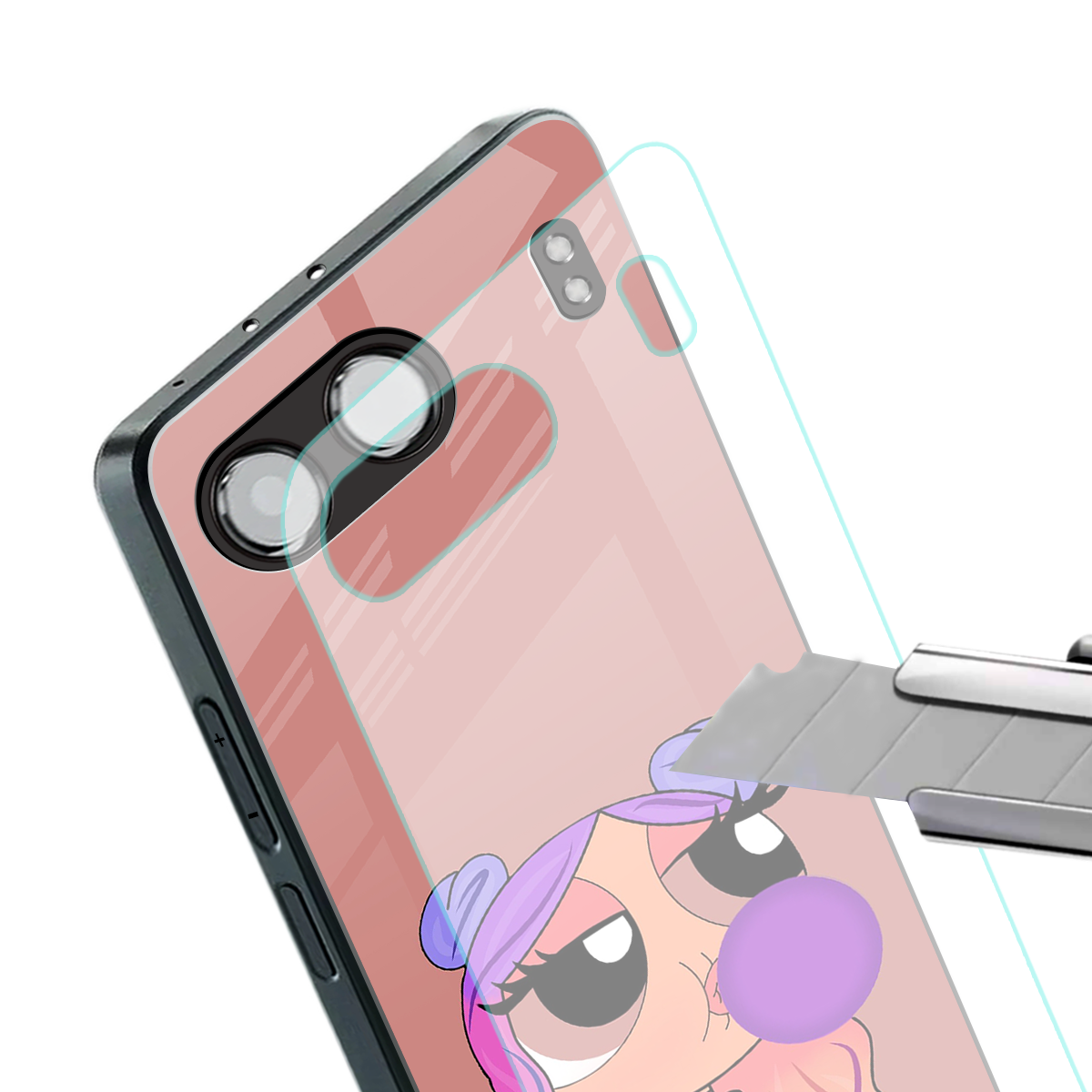 antique purple tote powerpuff girl back phone cover | glass case for oneplus nord 4