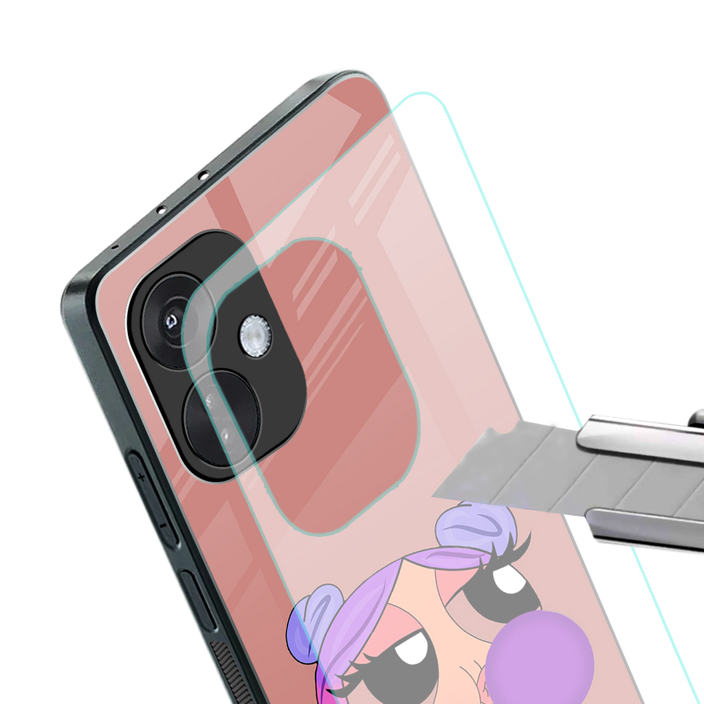 antique purple tote powerpuff girl back phone cover | glass case for oneplus nord ce 3