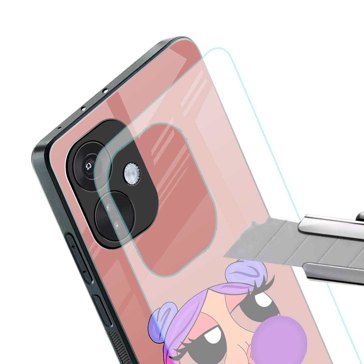 antique purple tote powerpuff girl back phone cover | glass case for oneplus nord ce 3