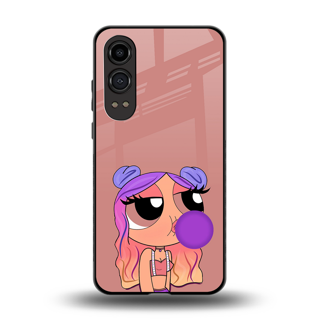 antique purple tote powerpuff girl back phone cover | glass case for oneplus nord ce 4 lite