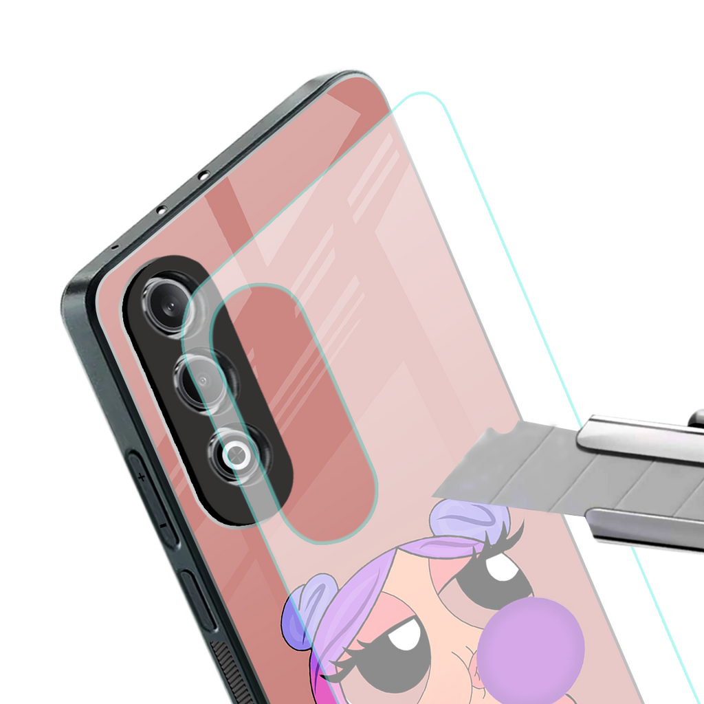 antique purple tote powerpuff girl back phone cover | glass case for oneplus nord ce 4