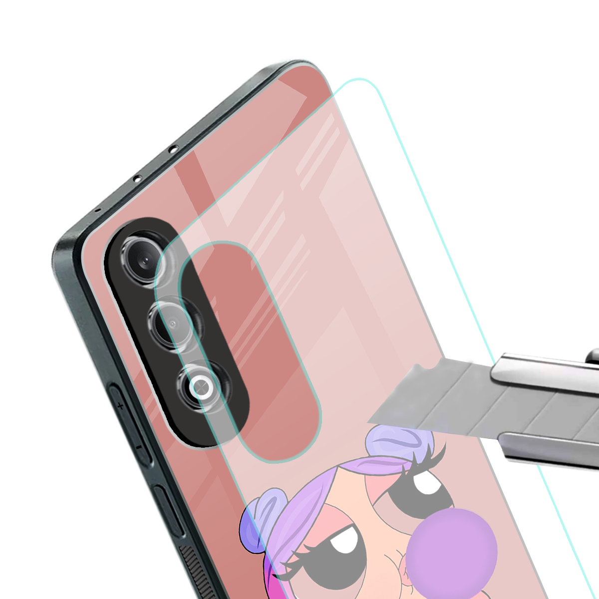 antique purple tote powerpuff girl back phone cover | glass case for oneplus nord ce 4