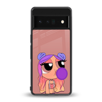 antique purple tote powerpuff girl back phone cover | glass case for google pixel 6 pro