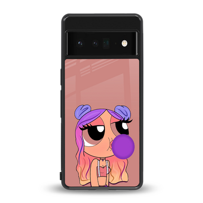 antique purple tote powerpuff girl back phone cover | glass case for google pixel 6 pro
