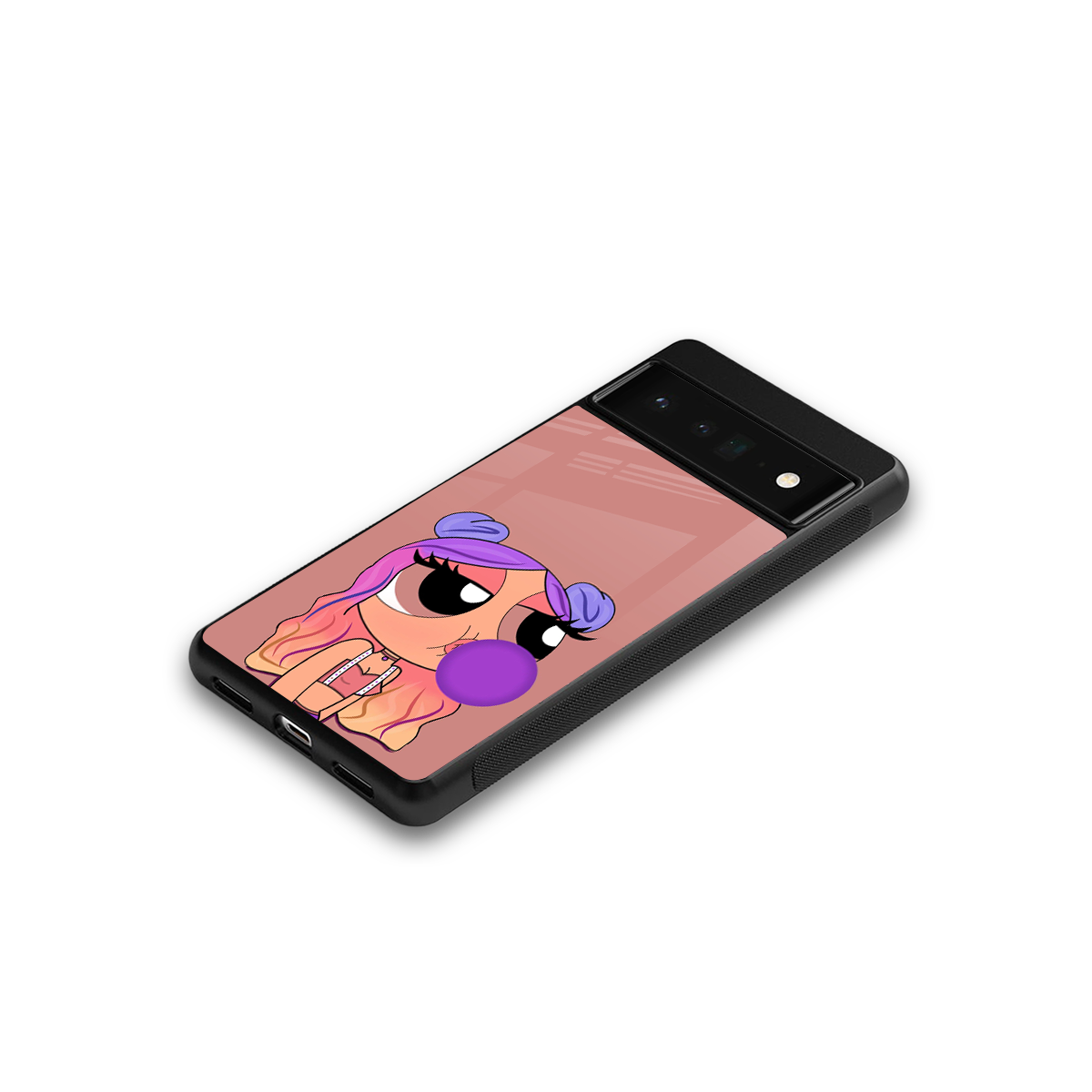 antique purple tote powerpuff girl back phone cover | glass case for google pixel 6 pro