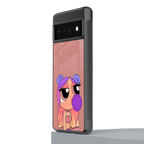 antique purple tote powerpuff girl back phone cover | glass case for google pixel 6 pro