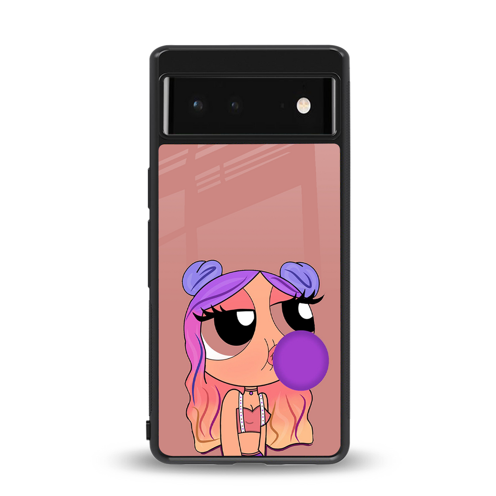 antique purple tote powerpuff girl back phone cover | glass case for google pixel 6