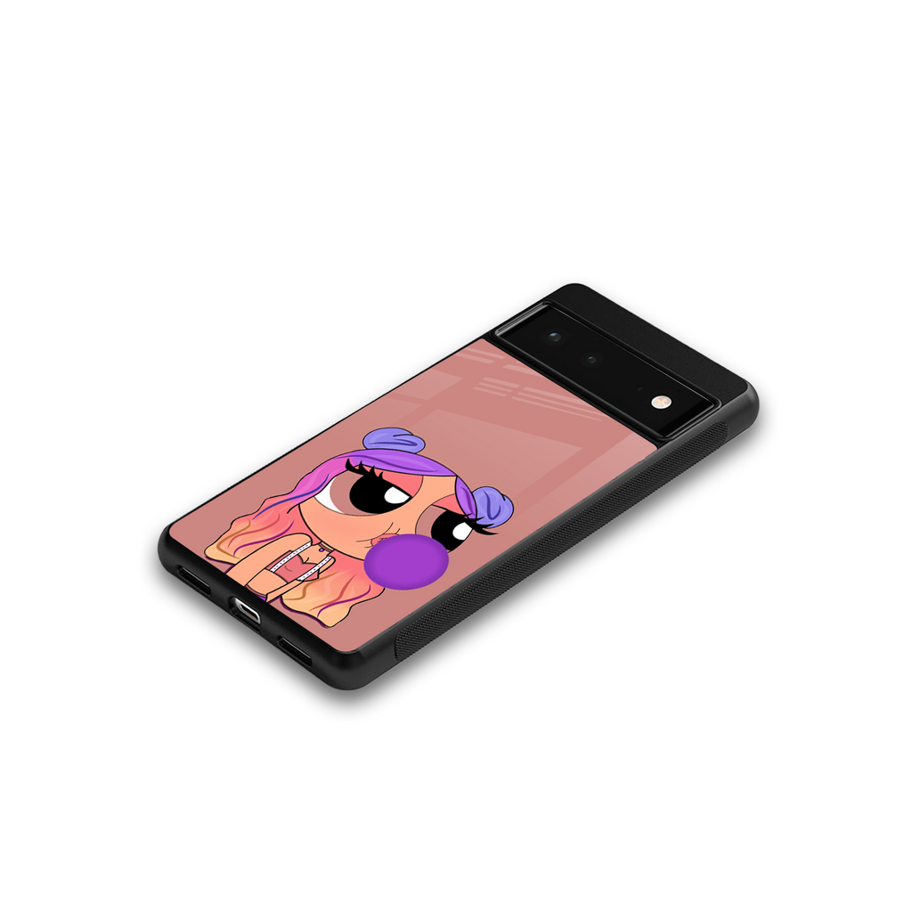 antique purple tote powerpuff girl back phone cover | glass case for google pixel 6