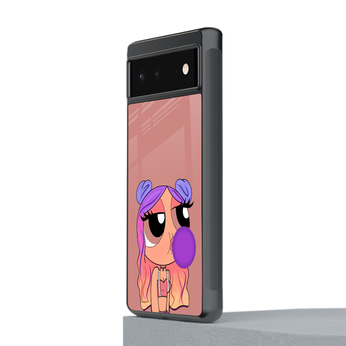 antique purple tote powerpuff girl back phone cover | glass case for google pixel 6